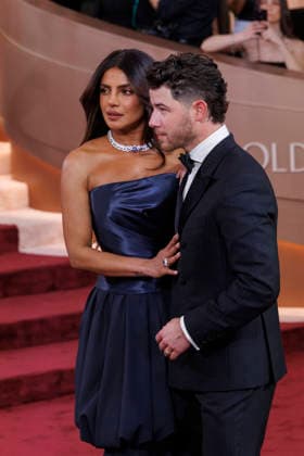 January 11, 2026, Beverly Hills, California, USA: Priyanka Chopra, Nick Jonas on the red carpet at the 83rd Annual Golden Globe Awards on Sunday, January 11, 2026, at the Beverly Hilton in Beverly Hills, California. BURT HARRIS BNS PI Beverly Hills USA - ZUMAp124 20260111_zaa_p124_093 Copyright: xBurtxHarrisx
