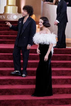 January 11, 2026, Beverly Hills, California, USA: Selena Gomez and Benny Blanco on the red carpet at the 83rd Annual Golden Globe Awards on Sunday, January 11, 2026, at the Beverly Hilton in Beverly Hills, California. BURT HARRIS BNS PI Beverly Hills USA - ZUMAp124 20260111_zaa_p124_178 Copyright: xBurtxHarrisx