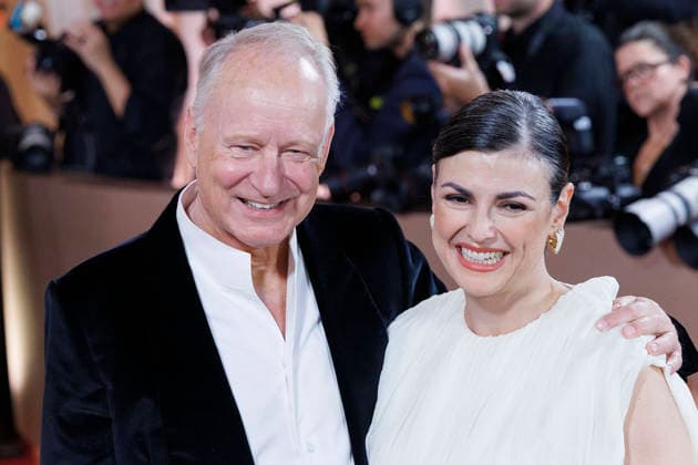 January 11, 2026, Beverly Hills, California, USA: Stellan Skarsgard and Megan Everett-Skarsgard on the red carpet at the 83rd Annual Golden Globe Awards on Sunday, January 11, 2026, at the Beverly Hilton in Beverly Hills, California. BURT HARRIS BNS PI Beverly Hills USA - ZUMAp124 20260111_zaa_p124_205 Copyright: xBurtxHarrisx