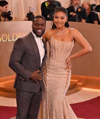 Eniko Hart and Kevin Hart attend the 83rd annual Golden Globe Awards at the Beverly Hilton Hotel in Beverly Hills, California on Sunday, January 11, 2026.  LAP20260111376 JIMxRUYMEN