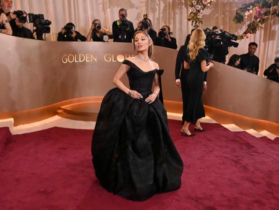 Ariana Grande attends the 83rd annual Golden Globe Awards at the Beverly Hilton Hotel in Beverly Hills, California on Sunday, January 11, 2026.  LAP20260111383 JIMxRUYMEN