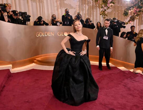 Ariana Grande attends the 83rd annual Golden Globe Awards at the Beverly Hilton Hotel in Beverly Hills, California on Sunday, January 11, 2026.  LAP20260111386 JIMxRUYMEN