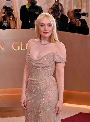 Dakota Fanning attends the 83rd annual Golden Globe Awards at the Beverly Hilton Hotel in Beverly Hills, California on Sunday, January 11, 2026.  LAP20260111397 JIMxRUYMEN