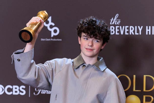 January 11, 2026, Beverly Hills, California, USA: Owen Cooper in the press room during the 83rd Annual Golden Globe Awards on Sunday, January 11, 2026, at the Beverly Hilton in Beverly Hills, California. ARIANA RUIZ BNS PI Beverly Hills USA - ZUMAp124 20260111_zaa_p124_224 Copyright: xArianaxRuizx