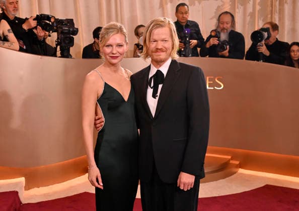 Kirsten Dunst and Jesse Plemons attend the 83rd annual Golden Globe Awards at the Beverly Hilton Hotel in Beverly Hills, California on Sunday, January 11, 2026.  LAP20260111427 JIMxRUYMEN