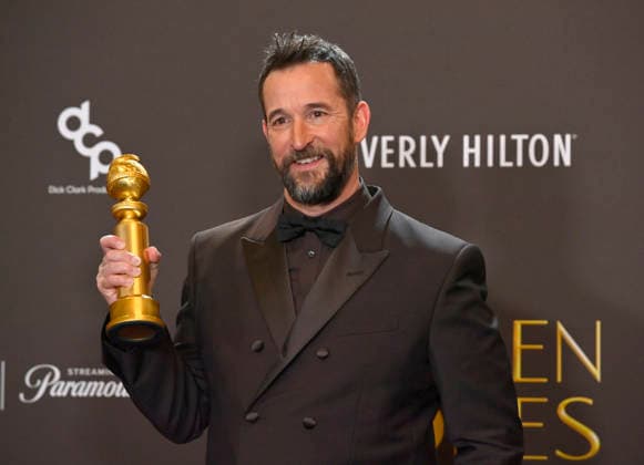 Noah Wyle appears backstage after winning the award for Best Performance by a Male Actor in a Television Series Drama award for The Pitt during the 83rd annual Golden Globe Awards at the Beverly Hilton in Beverly Hills, California on Sunday, January 11, 2026.  LAP2026011208 JIMxRUYMEN