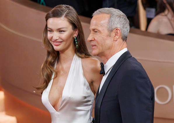January 11, 2026, Beverly Hills, California, USA: (L-R) Kristina Romanova and Vladislav Doronin on the red carpet at the 83rd Annual Golden Globe Awards on Sunday, January 11, 2026, at the Beverly Hilton in Beverly Hills, California. BURT HARRIS BNS PI Beverly Hills USA - ZUMAp124 20260111_zaa_p124_227 Copyright: xBurtxHarrisx