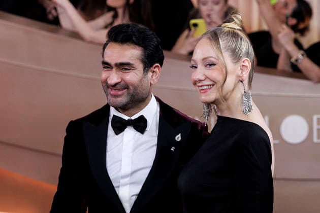 January 11, 2026, Beverly Hills, California, USA: (L-R) Kumail Nanjiani and Emily V. Gordon on the red carpet at the 83rd Annual Golden Globe Awards on Sunday, January 11, 2026, at the Beverly Hilton in Beverly Hills, California. BURT HARRIS BNS PI Beverly Hills USA - ZUMAp124 20260111_zaa_p124_269 Copyright: xBurtxHarrisx