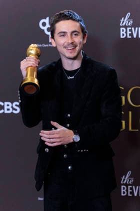 January 11, 2026, Beverly Hills, California, USA: Timothee Chalamet in the press room during the 83rd Annual Golden Globe Awards on Sunday, January 11, 2026, at the Beverly Hilton in Beverly Hills, California. ARIANA RUIZ BNS PI Beverly Hills USA - ZUMAp124 20260111_zaa_p124_288 Copyright: xArianaxRuizx
