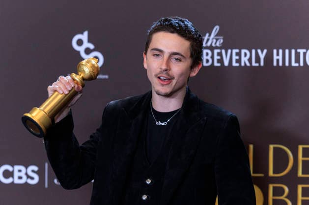 January 11, 2026, Beverly Hills, California, USA: Timothee Chalamet in the press room during the 83rd Annual Golden Globe Awards on Sunday, January 11, 2026, at the Beverly Hilton in Beverly Hills, California. ARIANA RUIZ BNS PI Beverly Hills USA - ZUMAp124 20260111_zaa_p124_292 Copyright: xArianaxRuizx