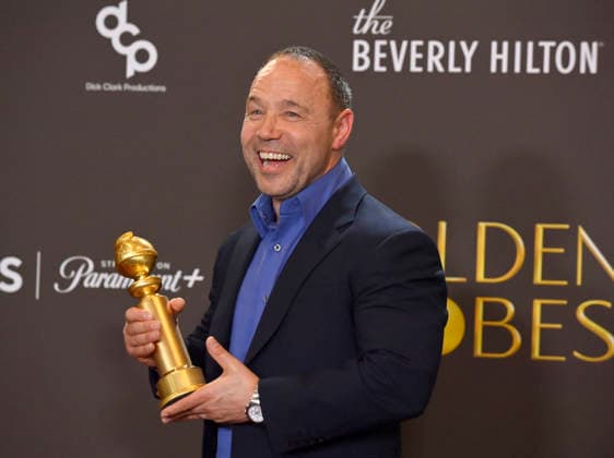 Stephen Graham appears backstage after winning the award for Best Performance by a Male Actor in a Limited Series, Anthology Series, or a Motion Picture Made for Television Award for Adolescence during the 83rd annual Golden Globe Awards at the Beverly Hilton in Beverly Hills, California on Sunday, January 11, 2026.  LAP2026011210 JIMxRUYMEN
