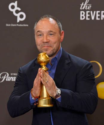 Stephen Graham appears backstage after winning the award for Best Performance by a Male Actor in a Limited Series, Anthology Series, or a Motion Picture Made for Television Award for Adolescence during the 83rd annual Golden Globe Awards at the Beverly Hilton in Beverly Hills, California on Sunday, January 11, 2026.  LAP2026011222 JIMxRUYMEN
