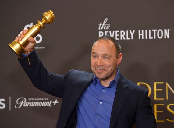 Stephen Graham appears backstage after winning the award for Best Performance by a Male Actor in a Limited Series, Anthology Series, or a Motion Picture Made for Television Award for Adolescence during the 83rd annual Golden Globe Awards at the Beverly Hilton in Beverly Hills, California on Sunday, January 11, 2026.  LAP2026011224 JIMxRUYMEN