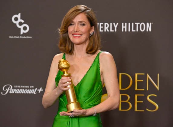 Rose Byrne appears backstage after winning the award for Best Performance by a Female Actor in a Motion Picture Musical or Comedy award for If I Had Legs I d Kick You during the 83rd annual Golden Globe Awards at the Beverly Hilton in Beverly Hills, California on Sunday, January 11, 2026.  LAP2026011231 JIMxRUYMEN
