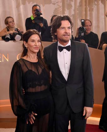 Amanda Anka and Jason Bateman attend the 83rd annual Golden Globe Awards at the Beverly Hilton Hotel in Beverly Hills, California on Sunday, January 11, 2026.  LAP20260111492 JIMxRUYMEN