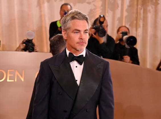 Chris Pine attends the 83rd annual Golden Globe Awards at the Beverly Hilton Hotel in Beverly Hills, California on Sunday, January 11, 2026.  LAP20260111449 JIMxRUYMEN