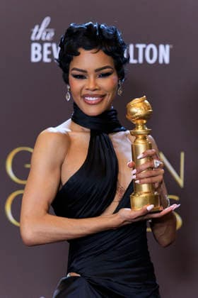 January 11, 2026, Beverly Hills, California, USA: Teyana Taylor in the press room during the 83rd Annual Golden Globe Awards on Sunday, January 11, 2026, at the Beverly Hilton in Beverly Hills, California. ARIANA RUIZ BNS PI Beverly Hills USA - ZUMAp124 20260111_zaa_p124_338 Copyright: xArianaxRuizx