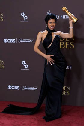 January 11, 2026, Beverly Hills, California, USA: Teyana Taylor in the press room during the 83rd Annual Golden Globe Awards on Sunday, January 11, 2026, at the Beverly Hilton in Beverly Hills, California. ARIANA RUIZ BNS PI Beverly Hills USA - ZUMAp124 20260111_zaa_p124_350 Copyright: xArianaxRuizx