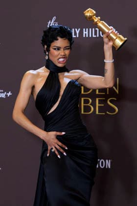 January 11, 2026, Beverly Hills, California, USA: Teyana Taylor in the press room during the 83rd Annual Golden Globe Awards on Sunday, January 11, 2026, at the Beverly Hilton in Beverly Hills, California. ARIANA RUIZ BNS PI Beverly Hills USA - ZUMAp124 20260111_zaa_p124_352 Copyright: xArianaxRuizx
