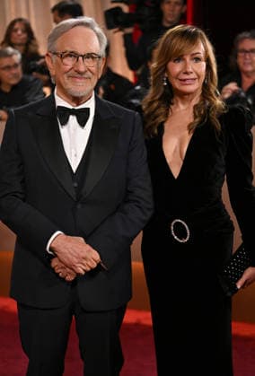 Steven Spielberg and Kristie Macosko attend the 83rd annual Golden Globe Awards at the Beverly Hilton Hotel in Beverly Hills, California on Sunday, January 11, 2026.  LAP20260111498 CHRISxCHEW