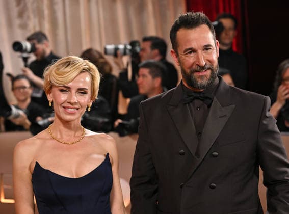 Sara Wells and Noah Wyle attend the 83rd annual Golden Globe Awards at the Beverly Hilton Hotel in Beverly Hills, California on Sunday, January 11, 2026.  LAP20260111569 CHRISxCHEW