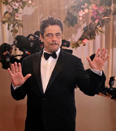 Benicio del Toro attends the 83rd annual Golden Globe Awards at the Beverly Hilton Hotel in Beverly Hills, California on Sunday, January 11, 2026.  LAP20260111581 JIMxRUYMEN