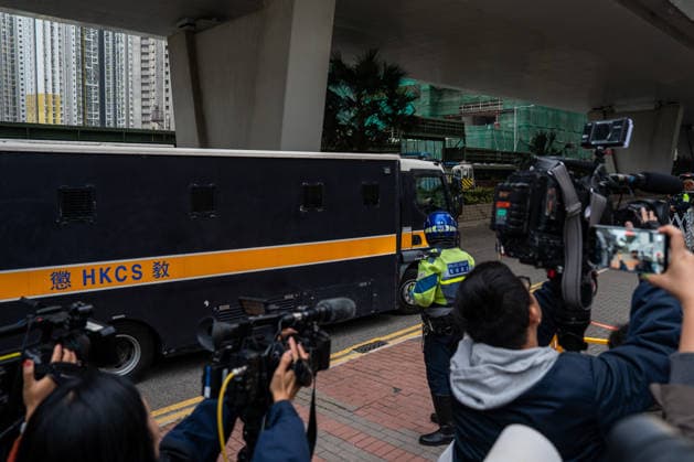 Hong Kong Jimmy Lai Mitigation - Day 1 A correction service van part of the convoy believed to be carrying jimmy lai arriving at West Kowloon Magistrates Court on January 12, 2026 in Hong Kong. The mitigation proceeding for the media mogul Jimmy Lai will begin today. (Photo by Vernon Yuen Nexpher Images) Hong Kong