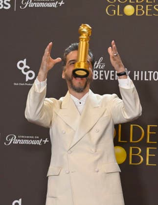 Wagner Moura appears backstage after winning the award for Best Performance by a Male Actor in a Motion Picture Drama Award for The Secret Agent during the 83rd annual Golden Globe Awards at the Beverly Hilton in Beverly Hills, California on Sunday, January 11, 2026.  LAP2026011259 JIMxRUYMEN