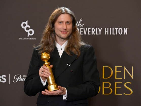 Ludwig Göransson appears backstage after winning the award for Best Original Score - Motion Picture and Cinematic and Box Office Achievement awards for Sinners during the 83rd annual Golden Globe Awards at the Beverly Hilton in Beverly Hills, California on Sunday, January 11, 2026.  LAP20260111271 JIMxRUYMEN