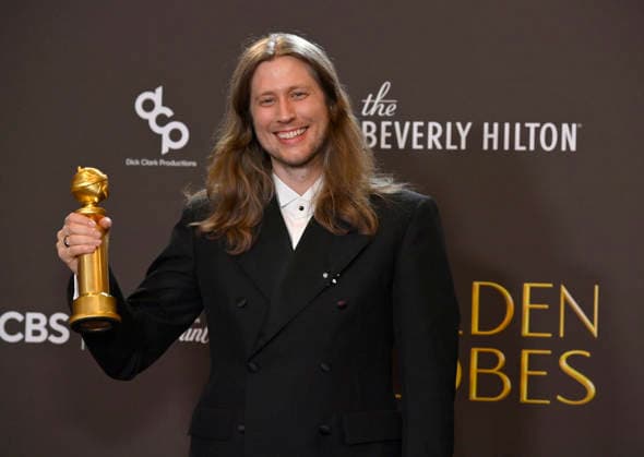 Ludwig Göransson appears backstage after winning the award for Best Original Score - Motion Picture and Cinematic and Box Office Achievement awards for Sinners during the 83rd annual Golden Globe Awards at the Beverly Hilton in Beverly Hills, California on Sunday, January 11, 2026.  LAP20260111272 JIMxRUYMEN
