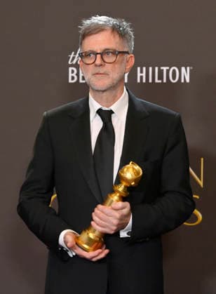 Paul Thomas Anderson appears backstage after winning the award for Best Screenplay - Motion Picture awards for One Battle After Another during the 83rd annual Golden Globe Awards at the Beverly Hilton in Beverly Hills, California on Sunday, January 11, 2026.  LAP20260111722 JIMxRUYMEN