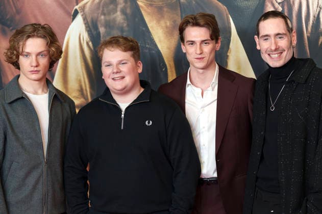 Levi Brandl, Julius Weckauf, Nevio Wendt and Tim Dünschede at the premiere of the movie Die drei Toteninsel at Mathäser Filmpalast Munich, 11 01 2026 Foto:xN.xKolinzx xFuturexImagex fragezeichen_6142