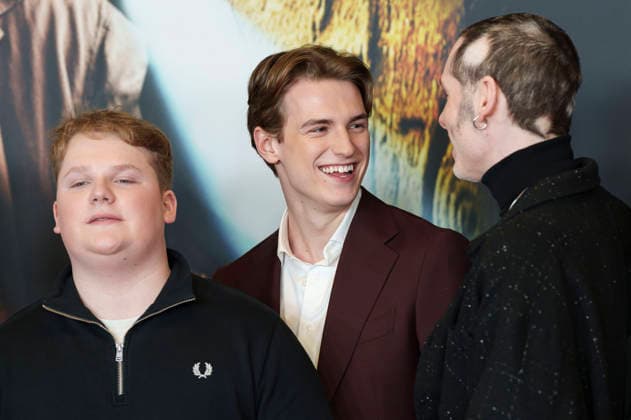Julius Weckauf, Nevio Wendt and Tim Dünschede at the premiere of the movie Die drei Toteninsel at Mathäser Filmpalast Munich, 11 01 2026 Foto:xN.xKolinzx xFuturexImagex fragezeichen_6145
