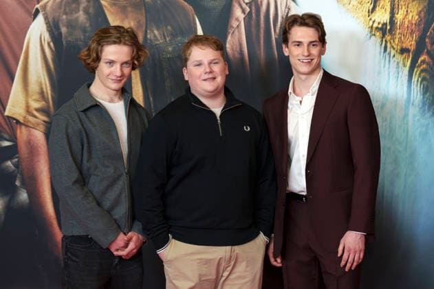 Levi Brandl, Julius Weckauf and Nevio Wendt at the premiere of the movie Die drei Toteninsel at Mathäser Filmpalast Munich, 11 01 2026 Foto:xN.xKolinzx xFuturexImagex fragezeichen_6149
