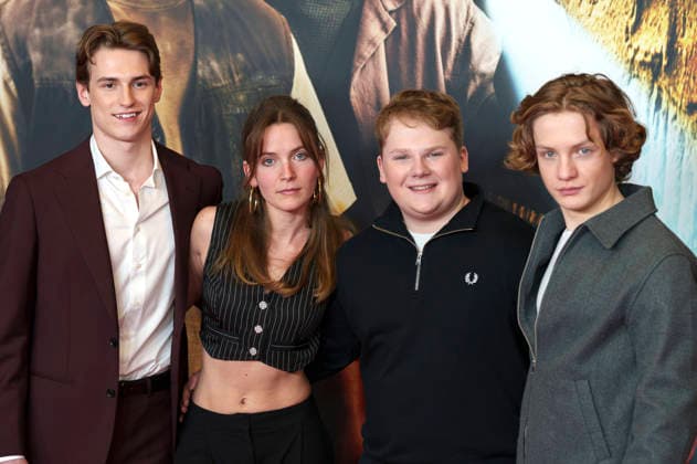 Nevio Wendt, Momo Beier, Julius Weckauf and Levi Brandl at the premiere of the movie Die drei Toteninsel at Mathäser Filmpalast Munich, 11 01 2026 Foto:xN.xKolinzx xFuturexImagex fragezeichen_6153