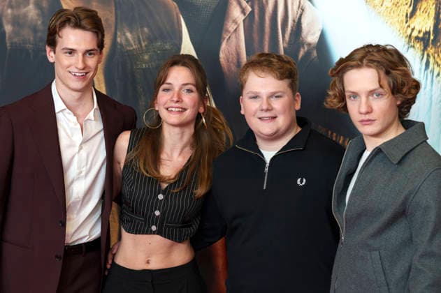 Nevio Wendt, Momo Beier, Julius Weckauf and Levi Brandl at the premiere of the movie Die drei Toteninsel at Mathäser Filmpalast Munich, 11 01 2026 Foto:xN.xKolinzx xFuturexImagex fragezeichen_6154