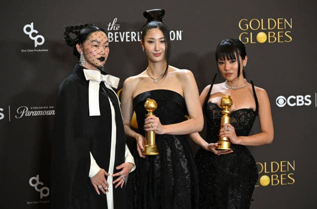 83rd Annual Golden Globes - Press Room Audrey Nuna, EJAE and Rei Ami in the press room at the 83rd Golden Globe Awards at the Beverly Hilton Hotel on January 11, 2025 in Beverly Hills, CA. Beverly Hills Beverly Hilton Hotel California USA Copyright: xLISAxOConnor AFF-USA.comx