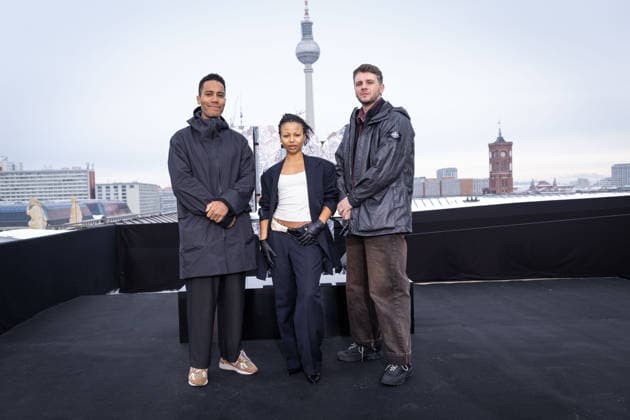 Photocall A KNIGHT OF THE SEVEN KINGDOMS Mickey Down Co Creator Writer Director Executive Producer Konrad Kay Co Creator Writer Director Executive Producer Myha™la ˜Harper Stern™ Photocall A KNIGHT OF THE SEVEN KINGDOMS on the roof of the Humboldt Forum in Berlin Date 12 01 2026 Copyright: xEventpressxFuhrx