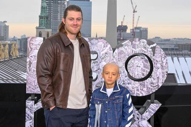 abb Peter Claffey and Dexter Sol Ansell at the photocall for the launch of HBO Max A Knight of the Seven Kingdoms of the US fantasy series my munus degrees on the wintry roof terrace of the Humboldt Forum Berlin on 12 01 2026 Berlin Germany