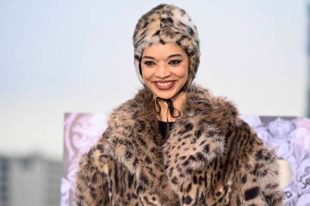 abb Tanzyn Crawford wears fur coat and cap at the photo call for the launch of HBO Max A Knight of the Seven Kingdoms of the US fantasy series my munus degrees on the wintry roof terrace of the Humboldt Forum Berlin on 12 01 2026 Berlin Germany