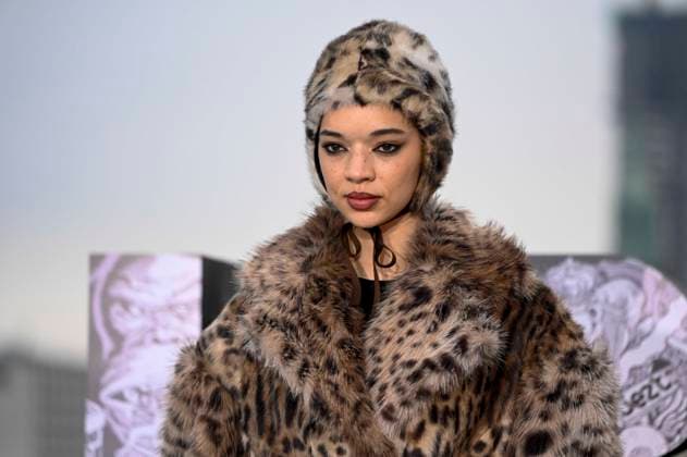 abb Tanzyn Crawford wears fur coat and cap at the photo call for the launch of HBO Max A Knight of the Seven Kingdoms of the US fantasy series my munus degrees on the wintry roof terrace of the Humboldt Forum Berlin on 12 01 2026 Berlin Germany