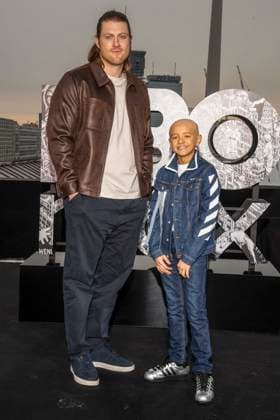 abb Peter Claffey and Dexter Sol Ansell at the photocall for the launch of HBO Max A Knight of the Seven Kingdoms of the US fantasy series mein munus Grad on the wintry roof terrace of the Humboldt Forum Berlin on 12 01 2026 Berlin Germany