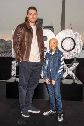 abb Peter Claffey and Dexter Sol Ansell at the photocall for the launch of HBO Max A Knight of the Seven Kingdoms of the US fantasy series mein munus Grad on the wintry roof terrace of the Humboldt Forum Berlin on 12 01 2026 Berlin Germany