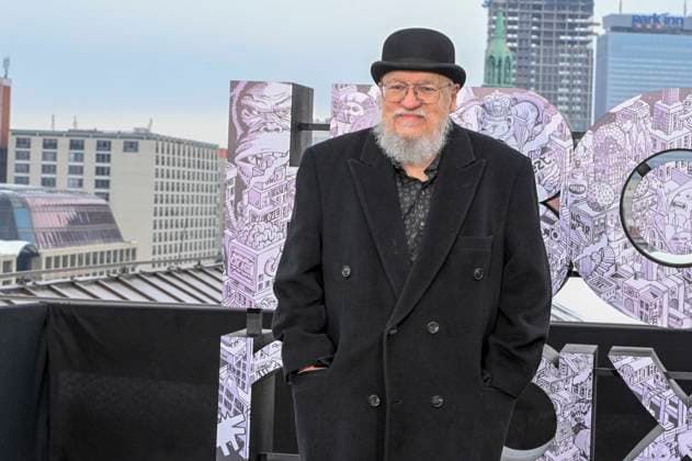 abb George R R Martin at the photo call for the launch of HBO Max A Knight of the Seven Kingdoms of the US American fantasy series my munus grades on the wintry roof terrace of the Humboldt Forum Berlin on 12 01 2026 Berlin Germany