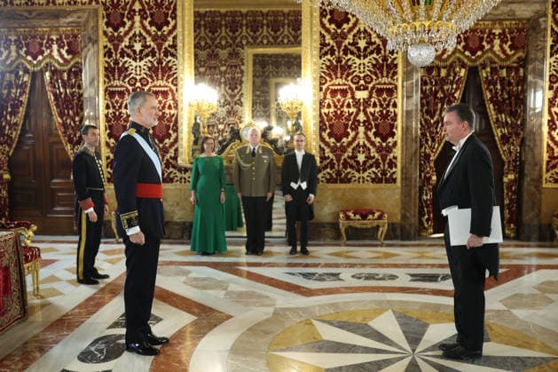 The King receives the Letters of Credence of the new ambassadors King Felipe VI i receives the Letters of Credence of the Ambassador of Hungary, Pál György Habsburg Lothringen d , at the Royal Palace in Madrid, on January 12, 2026, in Madrid Spain The King receives today the Letters of Credence of the new ambassadors of Finland, El Salvador, India, United Arab Emirates, Lebanon, Ukraine and Hungary 12 JANUARY 2026 ROYAL HOUSE AMBASSADORS CREDENTIAL LETTERS Alejandro Martínez Vé Madrid Madrid Madrid Spain Copyright: xAlejandroxMartinezxVÃ lezx 7212850