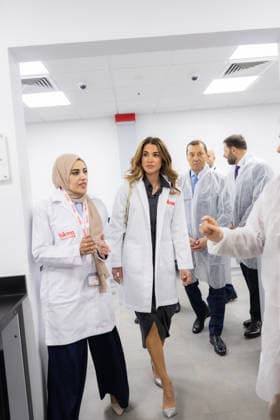 11-01-2026 Jordan Queen Rania visits the Hikma pharmaceuticals factory in Al Salt, Jordan. Â  Copyright: xPPEx