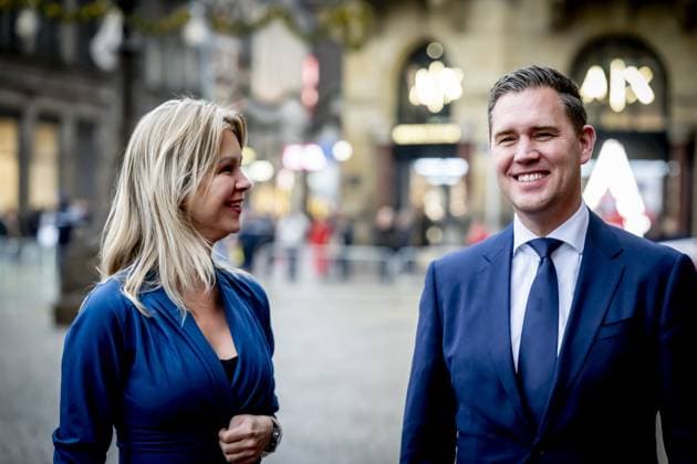 AMSTERDAM Femke Wiersma, Minister of Agriculture, Fisheries, Food Security and Nature, and Eelco Heinen, Minister of Finance. King Willem-Alexander and Queen Maxima will receive several hundred guests from politics and public administration, and various sectors of Dutch society, at the Royal Palace for their traditional New Year s reception. ROBIN UTRECHT ANP netherlands out - belgium out  Copyright: xx x547297548x originalFilename: 547297548.jpg