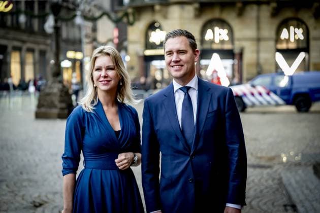 AMSTERDAM Femke Wiersma, Minister of Agriculture, Fisheries, Food Security and Nature, and Eelco Heinen, Minister of Finance. King Willem-Alexander and Queen Maxima will receive several hundred guests from politics and public administration, and various sectors of Dutch society, at the Royal Palace for their traditional New Year s reception. ROBIN UTRECHT ANP netherlands out - belgium out  Copyright: xx x547297581x originalFilename: 547297581.jpg