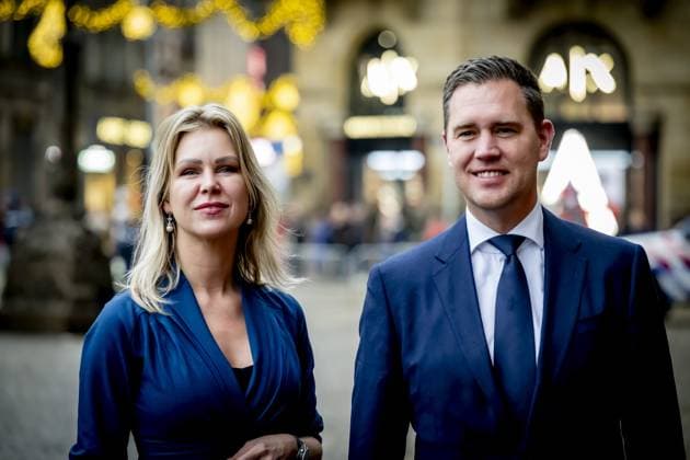 AMSTERDAM Femke Wiersma, Minister of Agriculture, Fisheries, Food Security and Nature, and Eelco Heinen, Minister of Finance. King Willem-Alexander and Queen Maxima will receive several hundred guests from politics and public administration, and various sectors of Dutch society, at the Royal Palace for their traditional New Year s reception. ROBIN UTRECHT ANP netherlands out - belgium out  Copyright: xx x547297590x originalFilename: 547297590.jpg