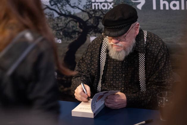 Fan event A KNIGHT OF THE SEVEN KINGDOMS George R R Martin Writer Executive Producer signs autographs for fans Fan event Reading and Q A Script to Screen of A KNIGHT OF THE SEVEN KINGDOMS at the Delphi Cinema in Berlin Date 12 01 2026 Copyright: xEventpressxFuhrx